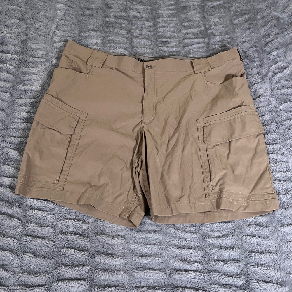 Duluth Trading Co Dry on the Fly Relaxed Fit Cargo‎ Shorts Mens 46 Khaki Brown